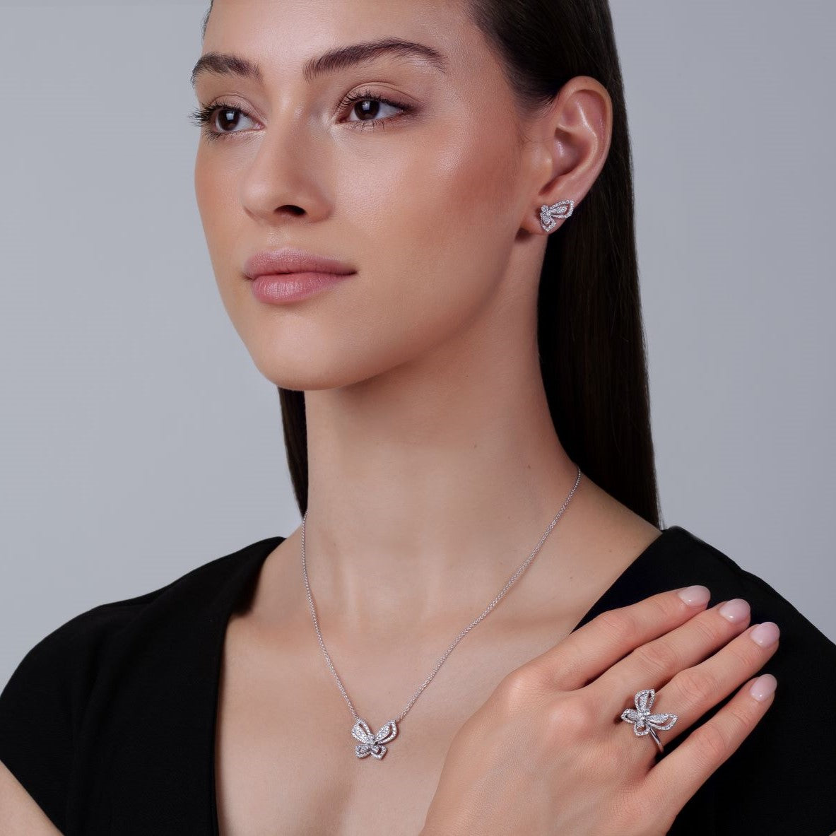 Butterfly Ring with Diamonds