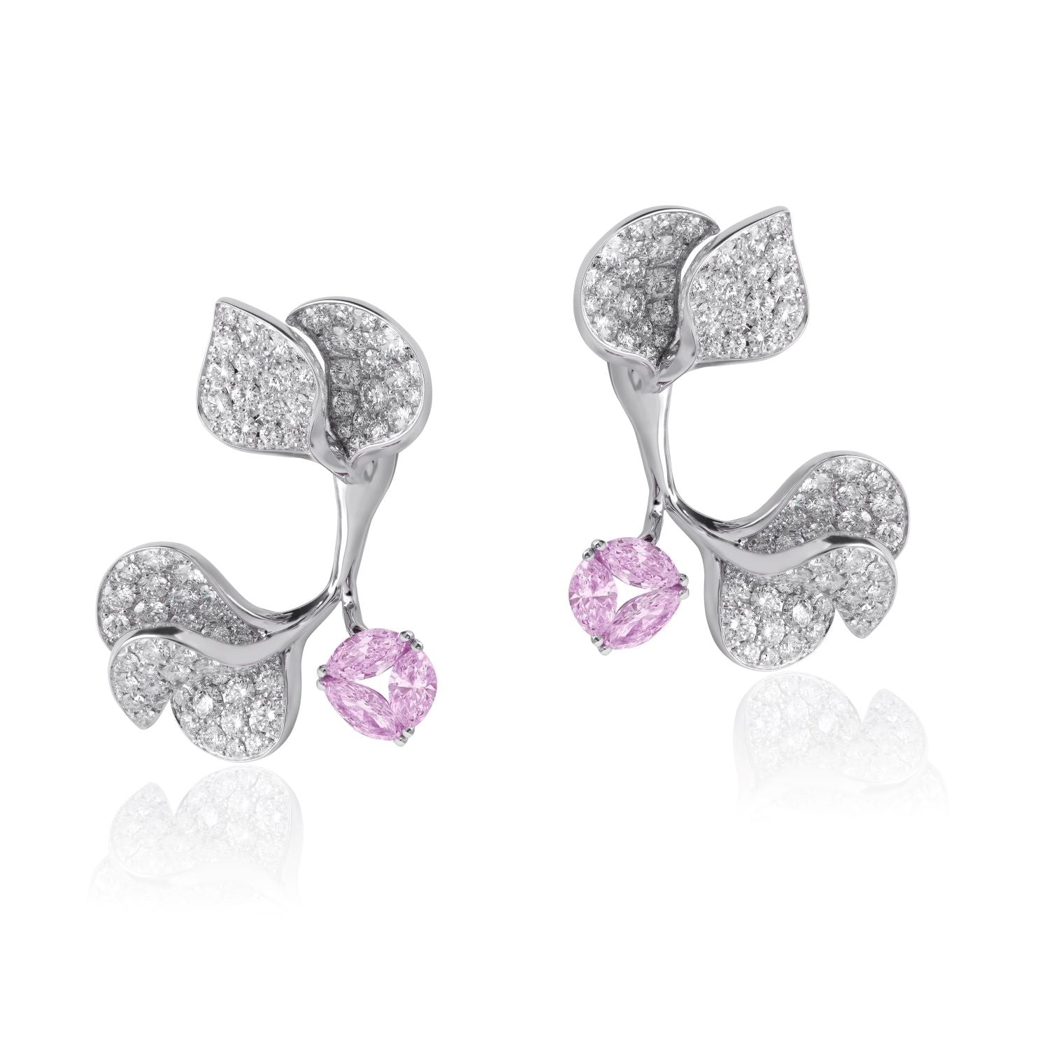 Earrings with Pink sapphire