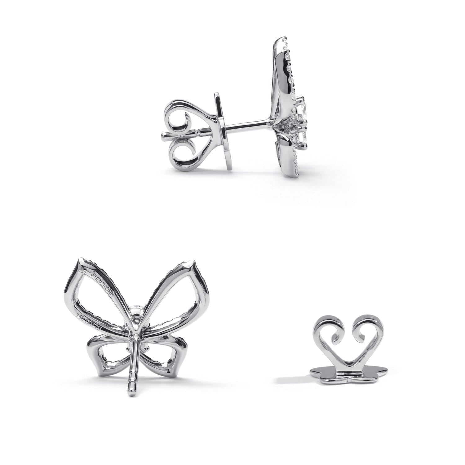 small Butterfly Earrings with Diamonds