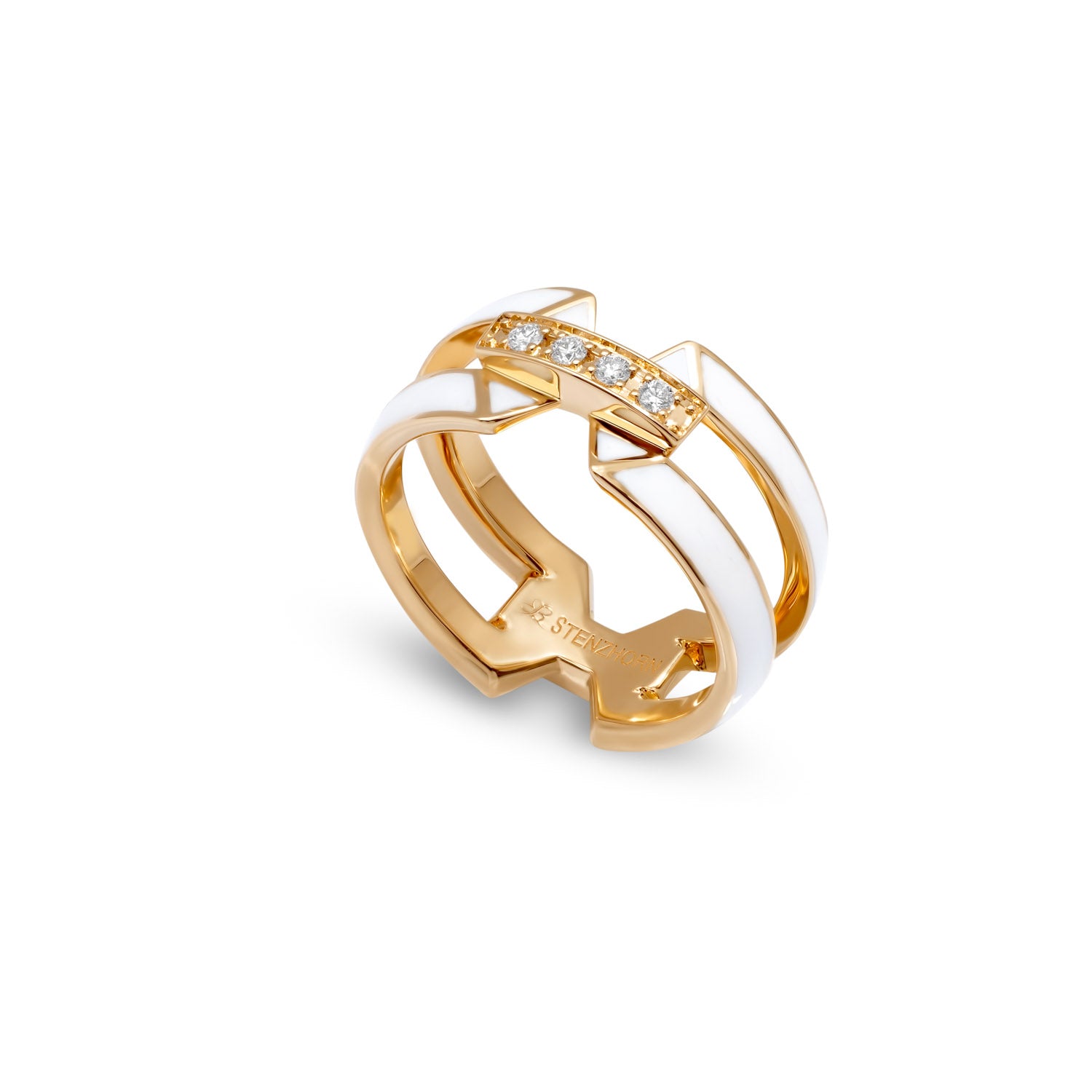 HONEY HONEY Ring mit Emaille und Diamanten