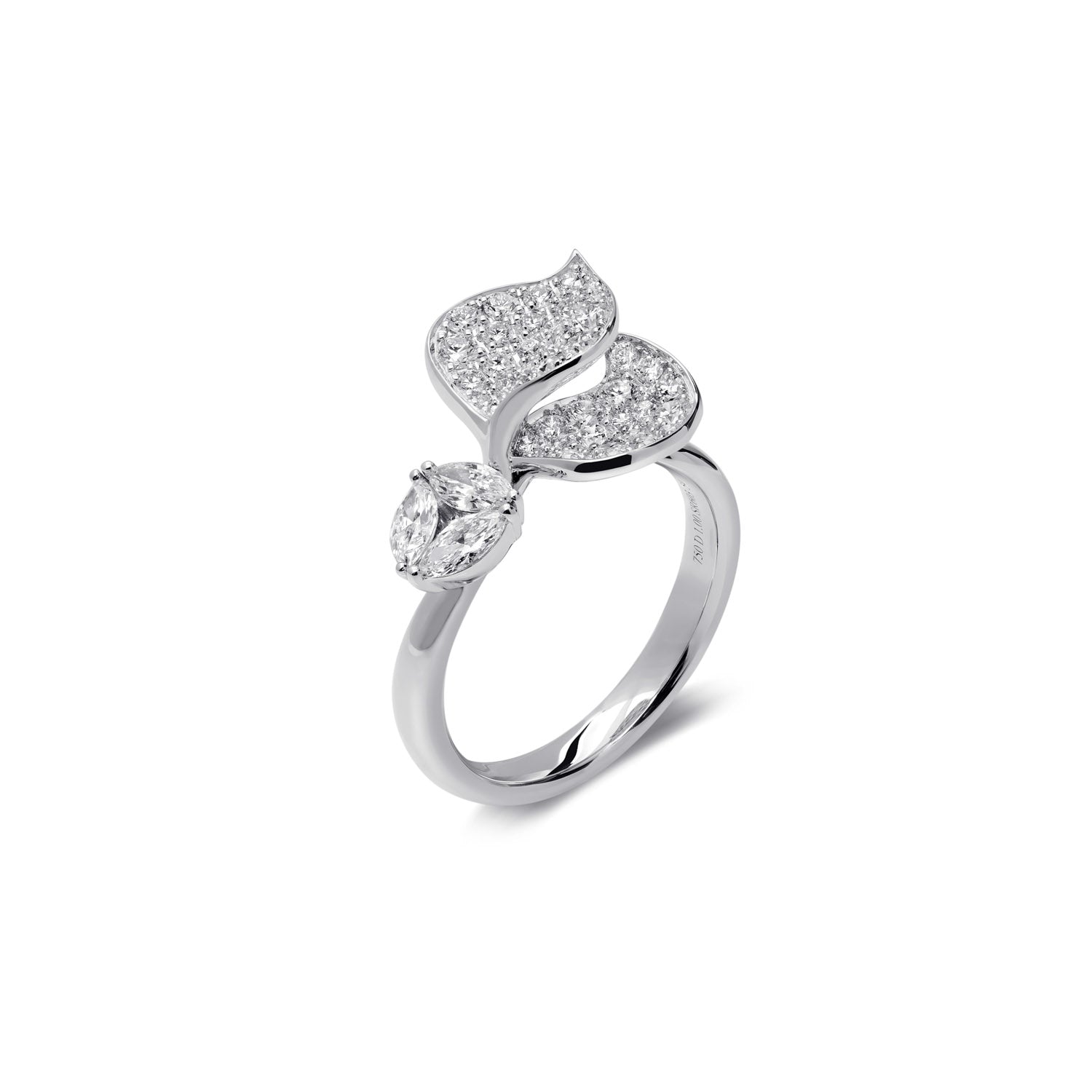 À FLEUR DE PARIS Diamond Double Leaf Ring