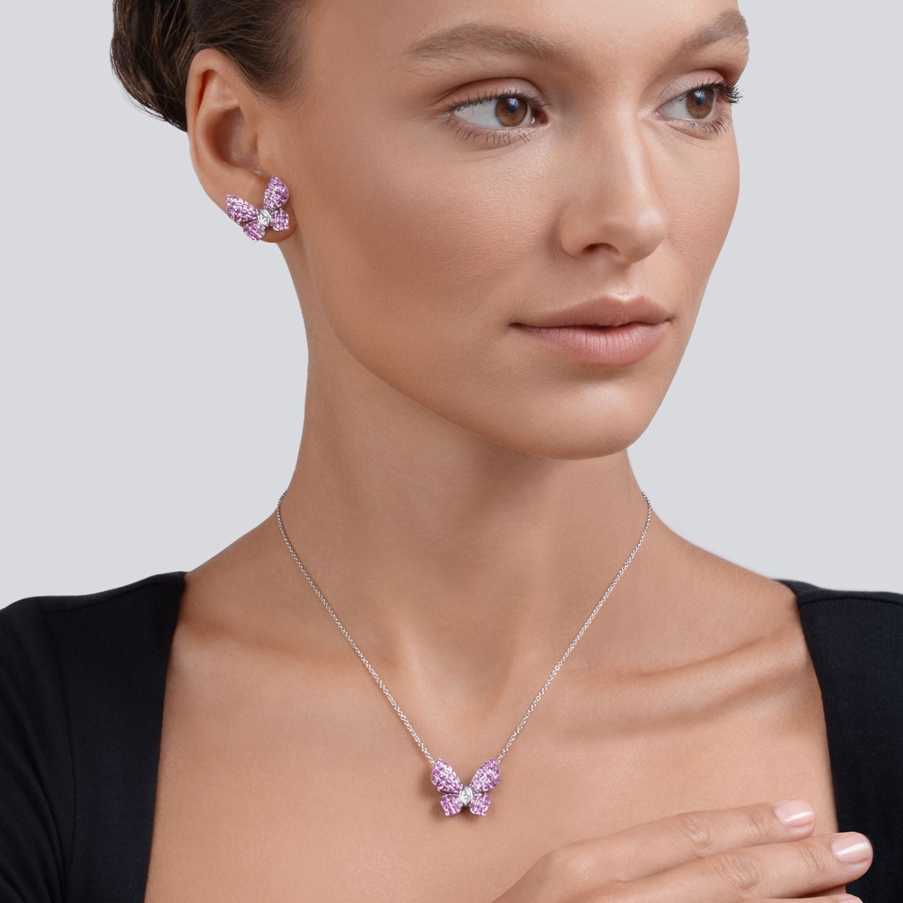 Ohrringe mit pinken Saphiren