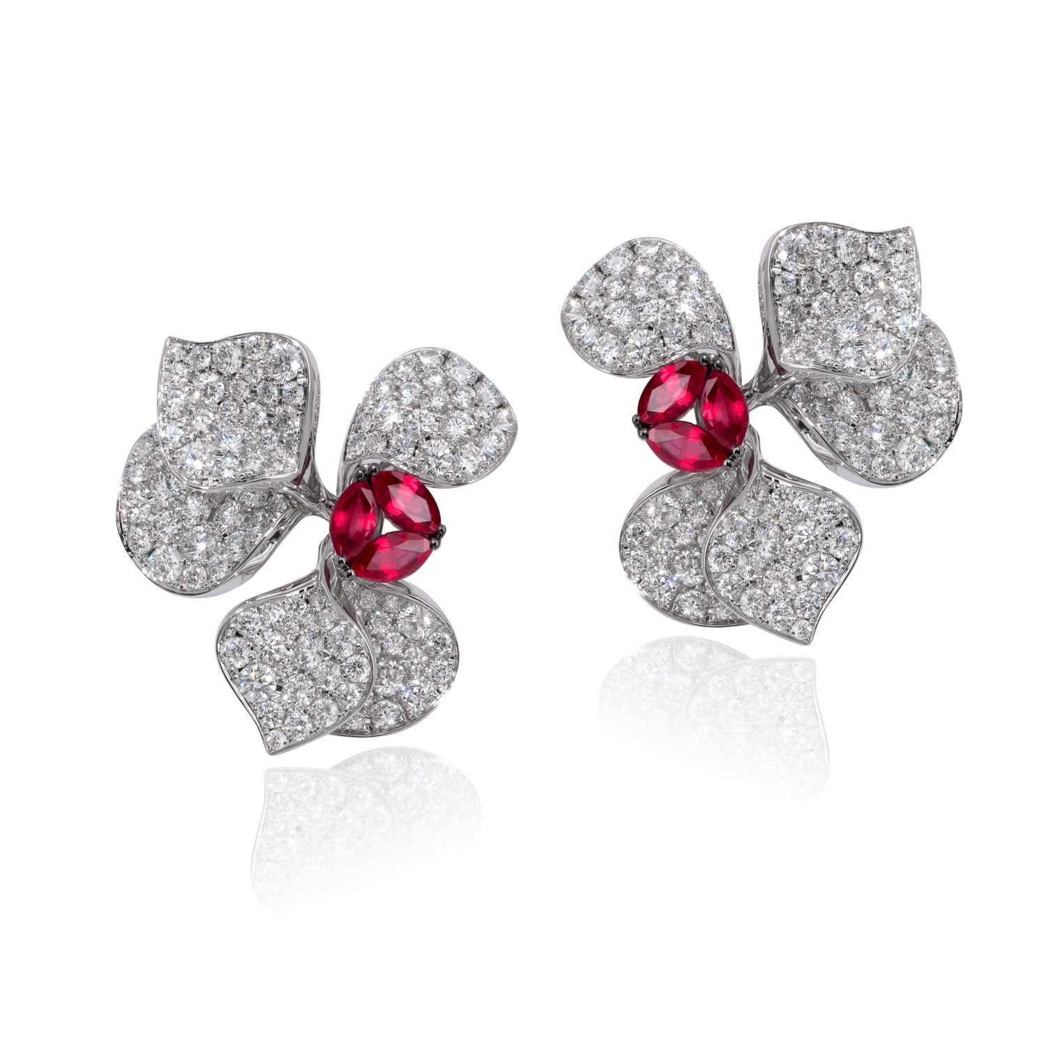 À FLEUR DE PARIS Ruby Leaf Earrings