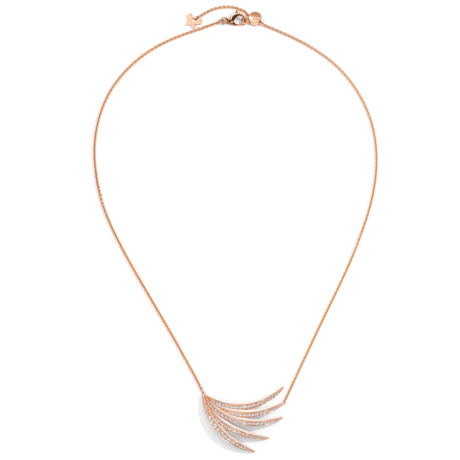 Necklace with Diamonds and White Enamel